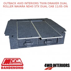OUTBACK 4WD INTERIORS TWIN DRAWER DUAL ROLLER NAVARA ND40 STX DUAL CAB 11/05-ON